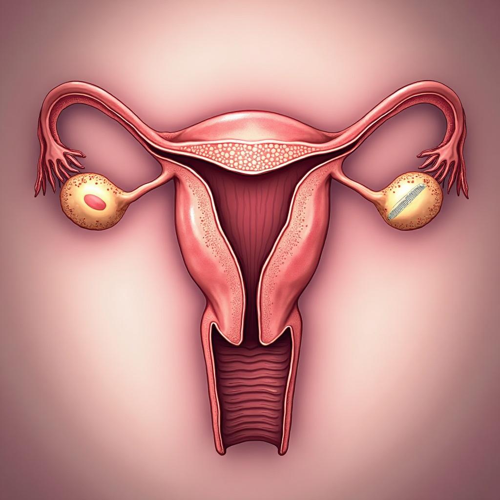 Illustratie van het voortplantingssysteem van de merrie