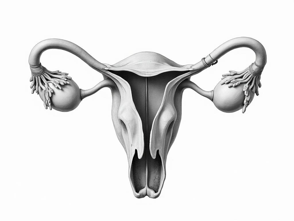 Illustratie van het voortplantingssysteem van de merrie